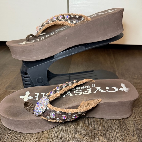 Gypsy Soule Brown Rhinestone Sandals - Picture 2 of 3